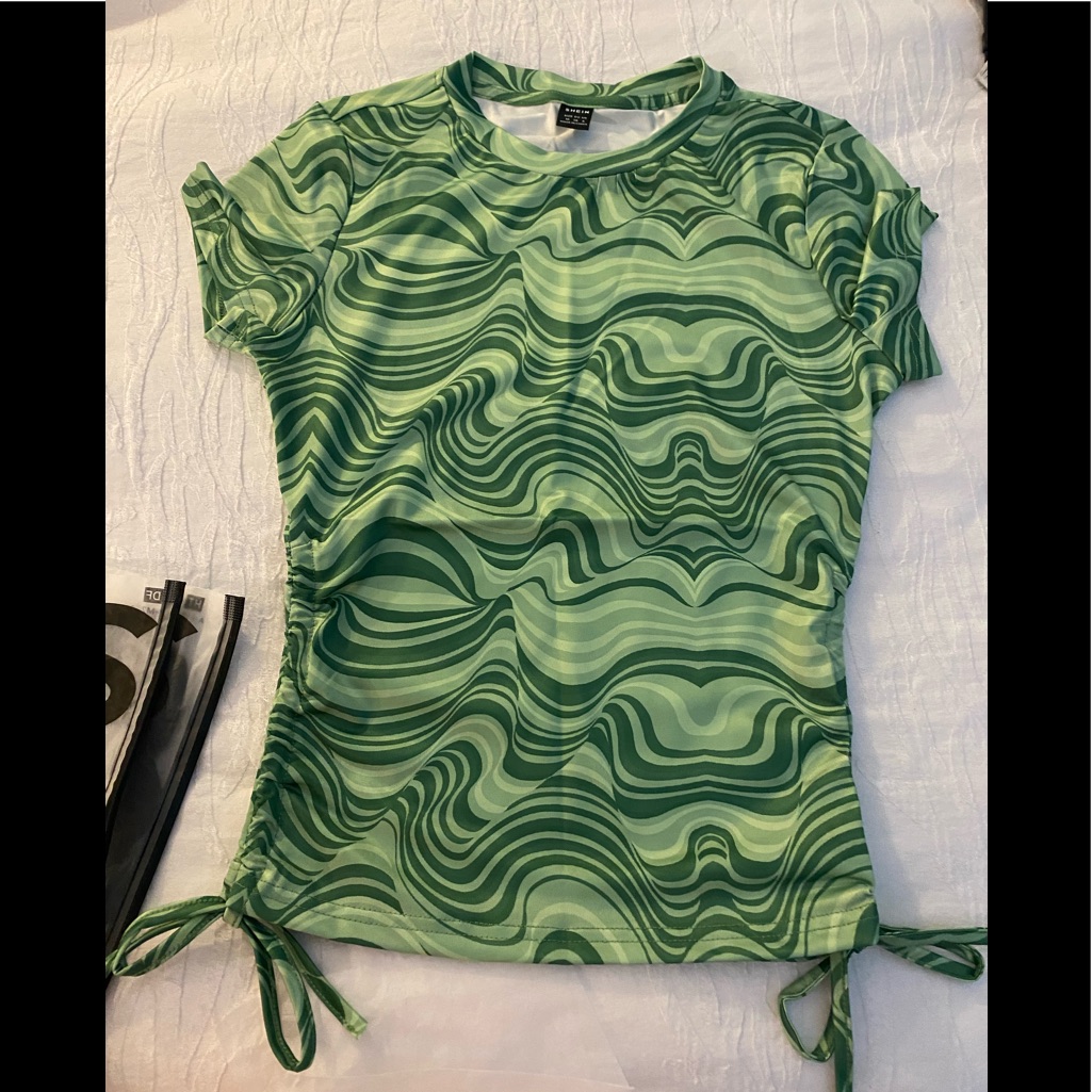 Brand New Shein Green Pull On Tab Top